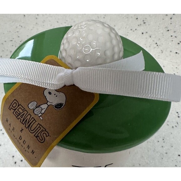 Peanuts x Rae Dunn Snoopy TEE TIME Golf Container Jar NEW WITH TAG 5.5 Inches - Picture 2 of 4